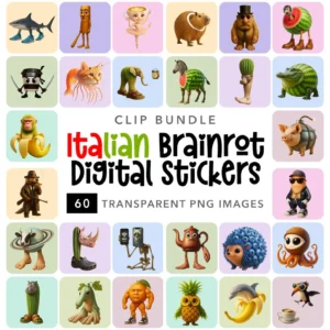 60+ Brainrot Digital Stickers