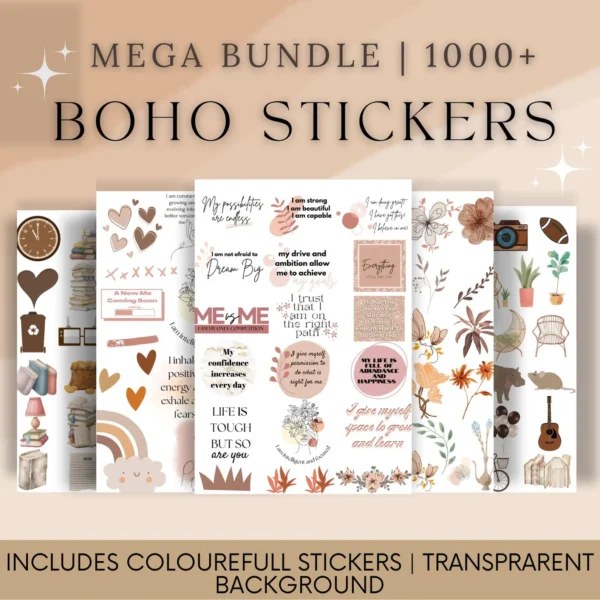 1000+ Boho Digital Stickers